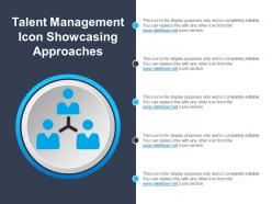 Talent management icon showcasing approaches ppt ideas