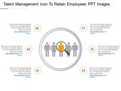 Talent management icon to retain employees ppt images