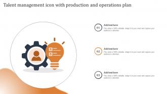 Talent Management Icon With Production And Operations Plan