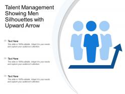 Talent Management Showing Men Silhouettes With Upward Arrow