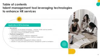 Talent Management Tool Leveraging Technologies To Enhance HR Services Complete Deck Customizable Images