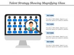 Talent strategy showing magnifying glass