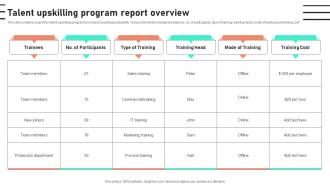 Talent Upskilling Program Report Overview