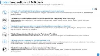 Talkdesk funding elevator latest innovations at talkdesk ppt gallery inspiration