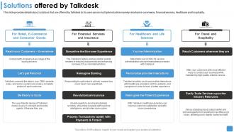 Talkdesk funding elevator solutions offered by talkdesk ppt gallery smartart