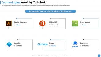 Talkdesk funding elevator technologies used by talkdesk ppt gallery professional