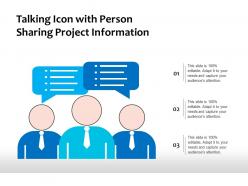 Talking icon with person sharing project information