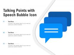 Talking points with speech bubble icon