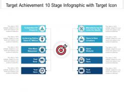 Target achievement 10 stage infographic with target icon