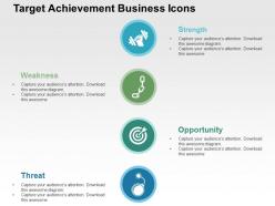 Target achievement business icons flat powerpoint design