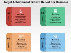 Target achievement growth report for business flat powerpoint design