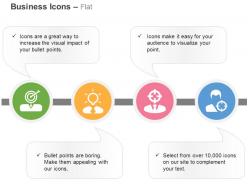 Target achievement innovation selection process crosshair ppt icons graphics