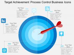 Target achievement process control business icons flat powerpoint design