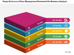 Target Achievement Time Management Teamwork For Business Analysis Flat Powerpoint Design