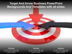 Target and arrow business powerpoint backgrounds and templates with all slides
