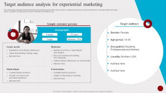 Target Audience Analysis For Experiential Marketing Hosting Experiential Events MKT SS V