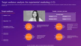 Target Audience Analysis For Experiential Marketing Increasing Brand Outreach Through Experiential MKT SS V