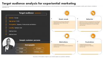 Target Audience Analysis For Experiential Marketing Tool For Emotional Brand Building MKT SS V
