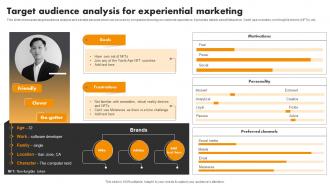 Target Audience Analysis For Experiential Marketing Tool For Emotional Brand Building MKT SS V Customizable Impactful