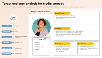 Target Audience Analysis For Media Strategy Media Planning Strategy A Comprehensive Strategy SS