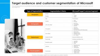 Target Audience And Customer Microsoft Strategy For Continuous Business Growth Strategy Ss