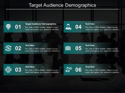 Target audience demographics ppt powerpoint presentation infographics portrait cpb