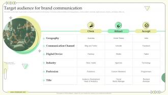 Target Audience For Brand Communication Building Communication Effective Brand Marketing