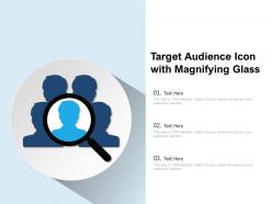 Target audience icon with magnifying glass