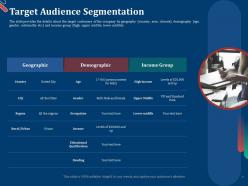 Target Audience Segmentation Pitch Deck For First Funding Round