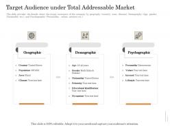 Target Audience Under Total Addressable Market Subordinated Loan Funding Pitch Deck Ppt Powerpoint Model