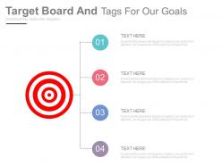 Target Board And Tags For Our Goals Powerpoint Slides