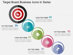Target board business icons in series flat powerpoint design