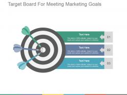Target board for meeting marketing goals presentation deck