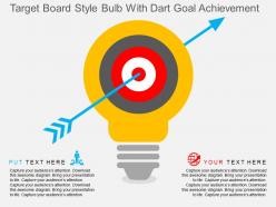 Target board style bulb with dart goal achievement flat powerpoint desgin
