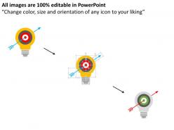 Target board style bulb with dart goal achievement flat powerpoint desgin