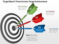 Target board three arrows target achievement flat powerpoint design