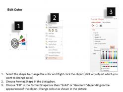 Target board three arrows target achievement flat powerpoint design