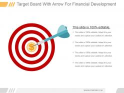 Target board with arrow for financial development ppt slides