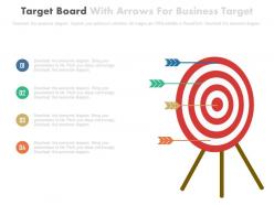 Target board with arrows for business targets powerpoint slides