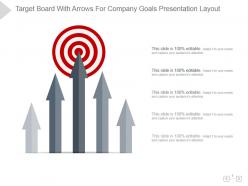 Target board with arrows for company goals presentation layout