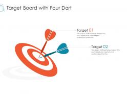 Target board with four dart online marketing tactics and technological orientation ppt structure