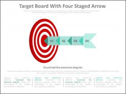 Target board with four staged arrow powerpoint slides