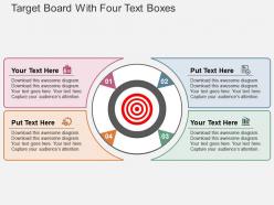 Target board with four text boxes flat powerpoint design