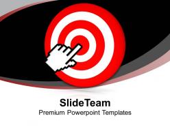 Target board with hand pointing success powerpoint templates ppt themes and graphics 0213