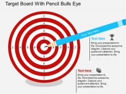 Target board with pencil bulls eye flat powerpoint design