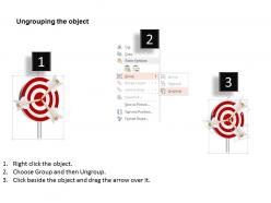 Target board with three arrows powerpoint template