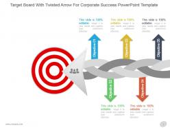 Target board with twisted arrow for corporate success powerpoint template