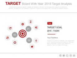 Target board with year 2015 target analysis powerpoint slides
