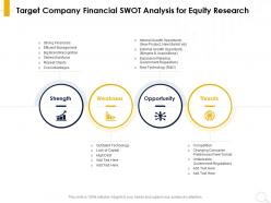 Target company financial swot analysis for equity research capital ppt powerpoint presentation inspiration objects