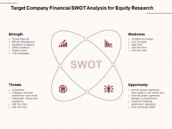 Target company financial swot analysis for equity research skilled ppt powerpoint presentation icon brochure